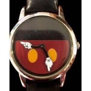 Mickey Mouse Cartoon Character Analog Watch Genuine Leather Band * C02-k